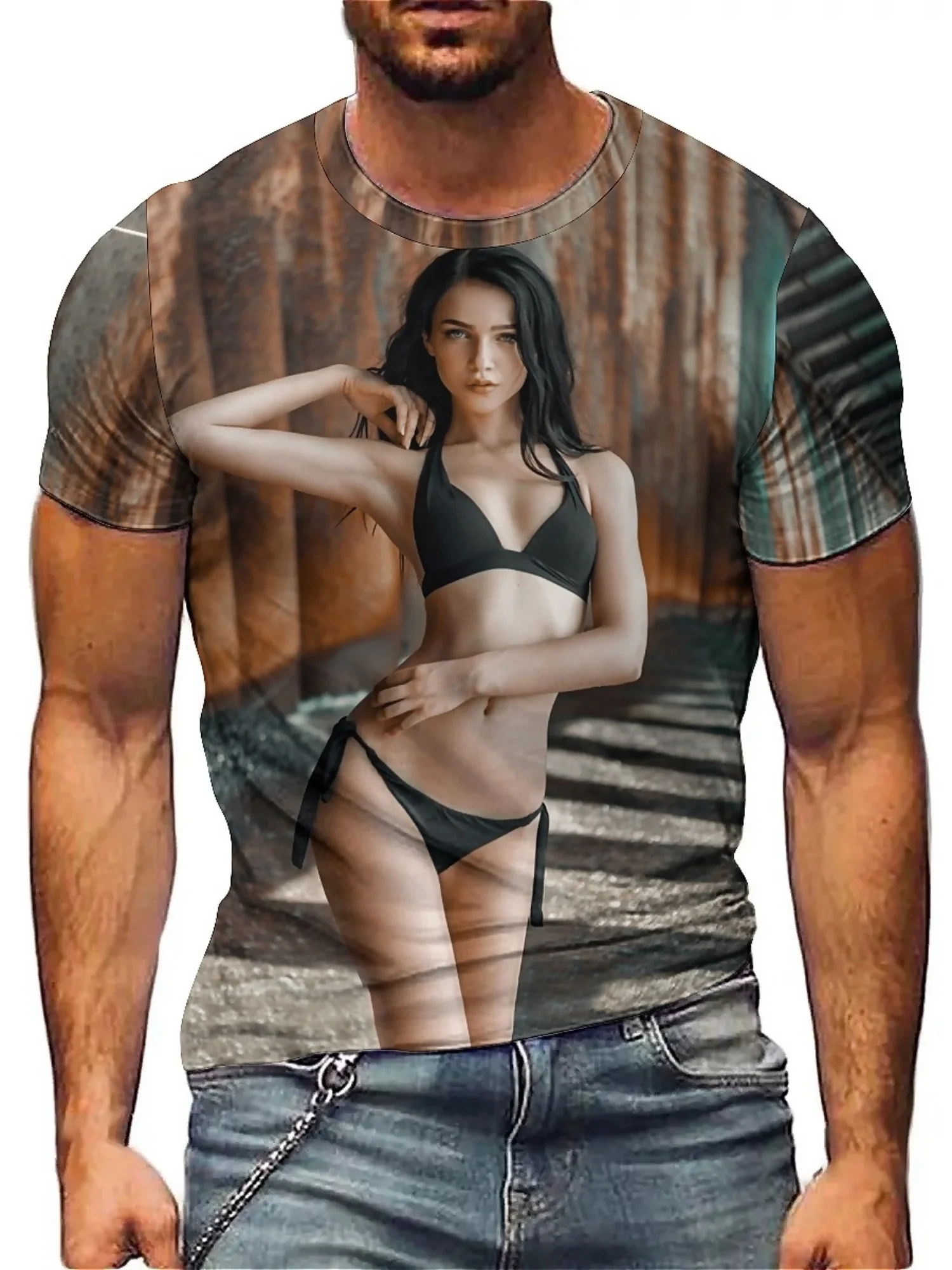 Яркая футболка с 3d-принтом бикини beauty — мягкий полиэстер