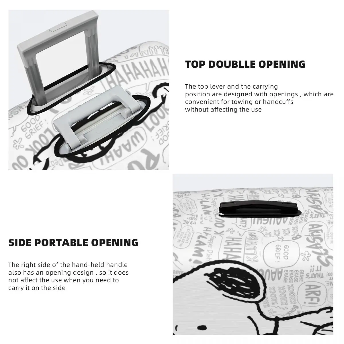 Собака на черно-белом чемодане в стиле комиксов - Фотография_4