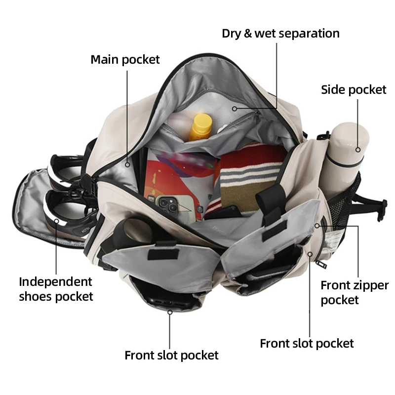 Водонепроницаемая спортивная сумка для сухого и влажного разделения - Фотография_4