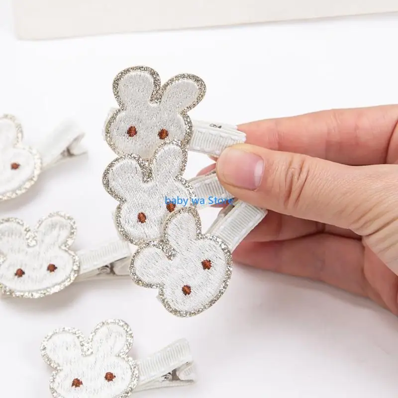 Милые заколки для волос с вышивкой кролика - Фотография_5