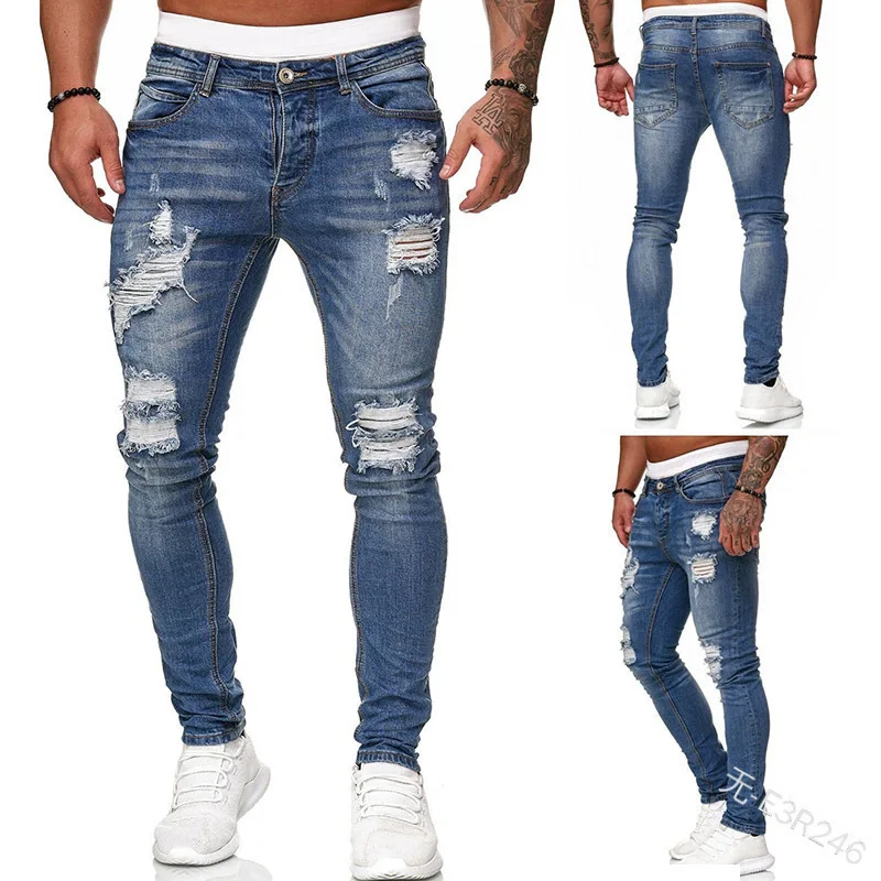 Новые узкие рваные джинсы mbroidery - Фотография_2