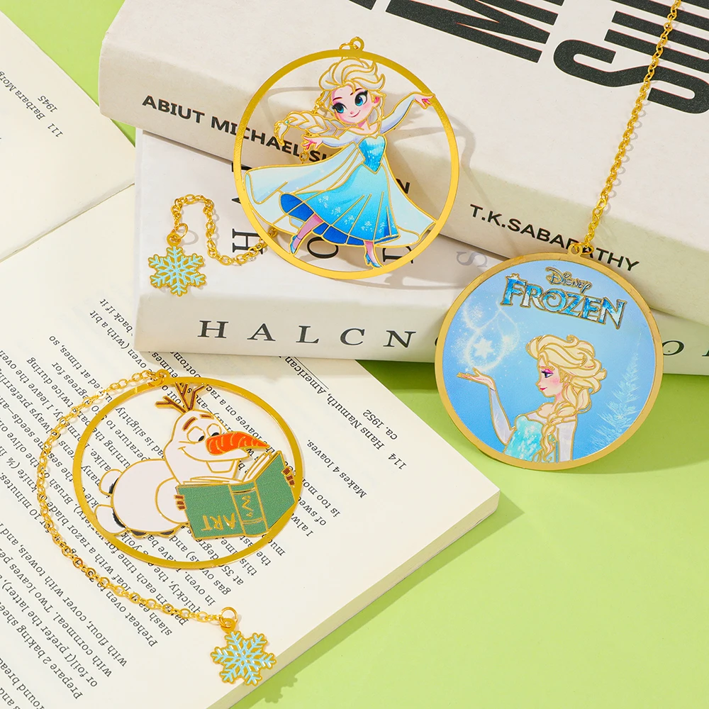 Металлическая закладка в стиле аниме «холодное сердце» олаф и эльза - Фотография_3