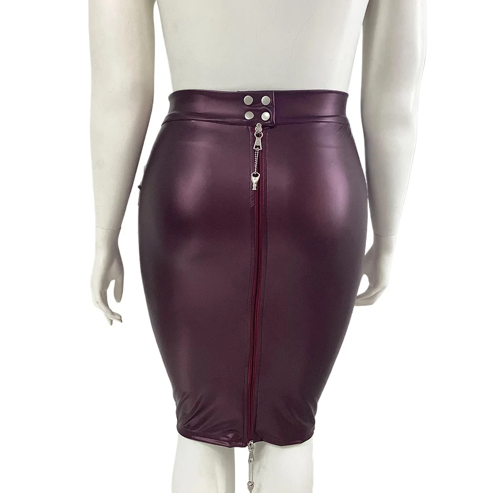 Женская облегающая юбка до колен с замком