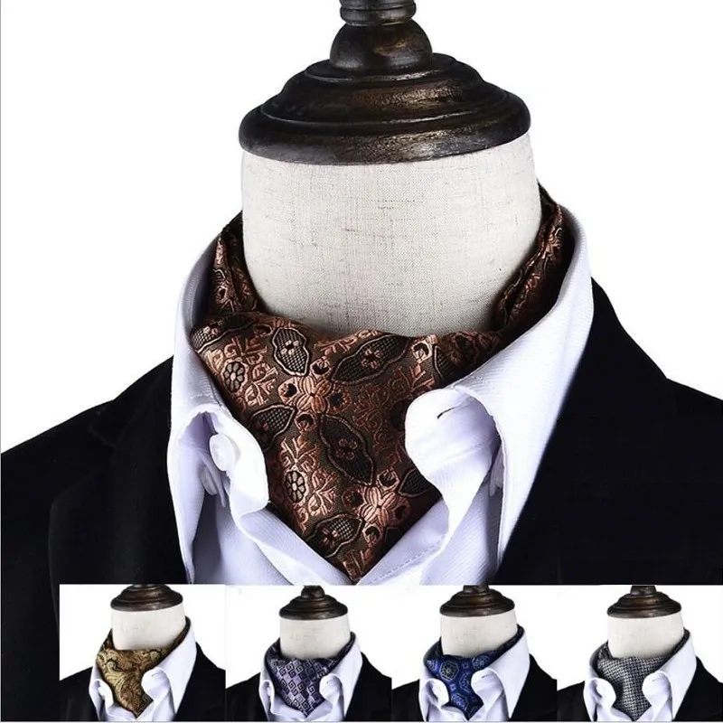 Мужской коричневый галстук ascot - Фотография_2