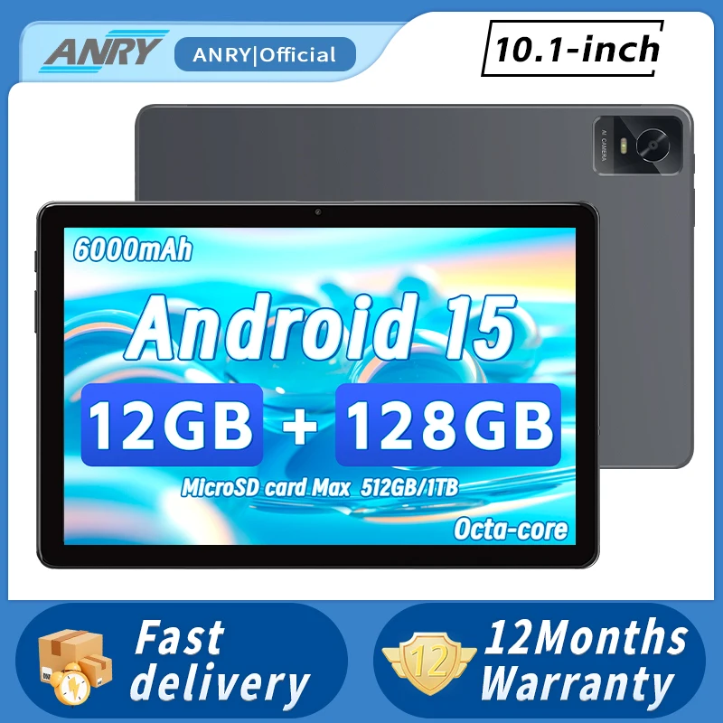 Anry 10,1-дюймовый планшет android 2025