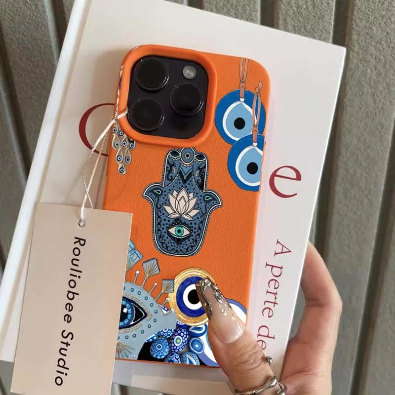 Винтажный чехол для телефона с узором глаз для iphone 17 - Фотография_6