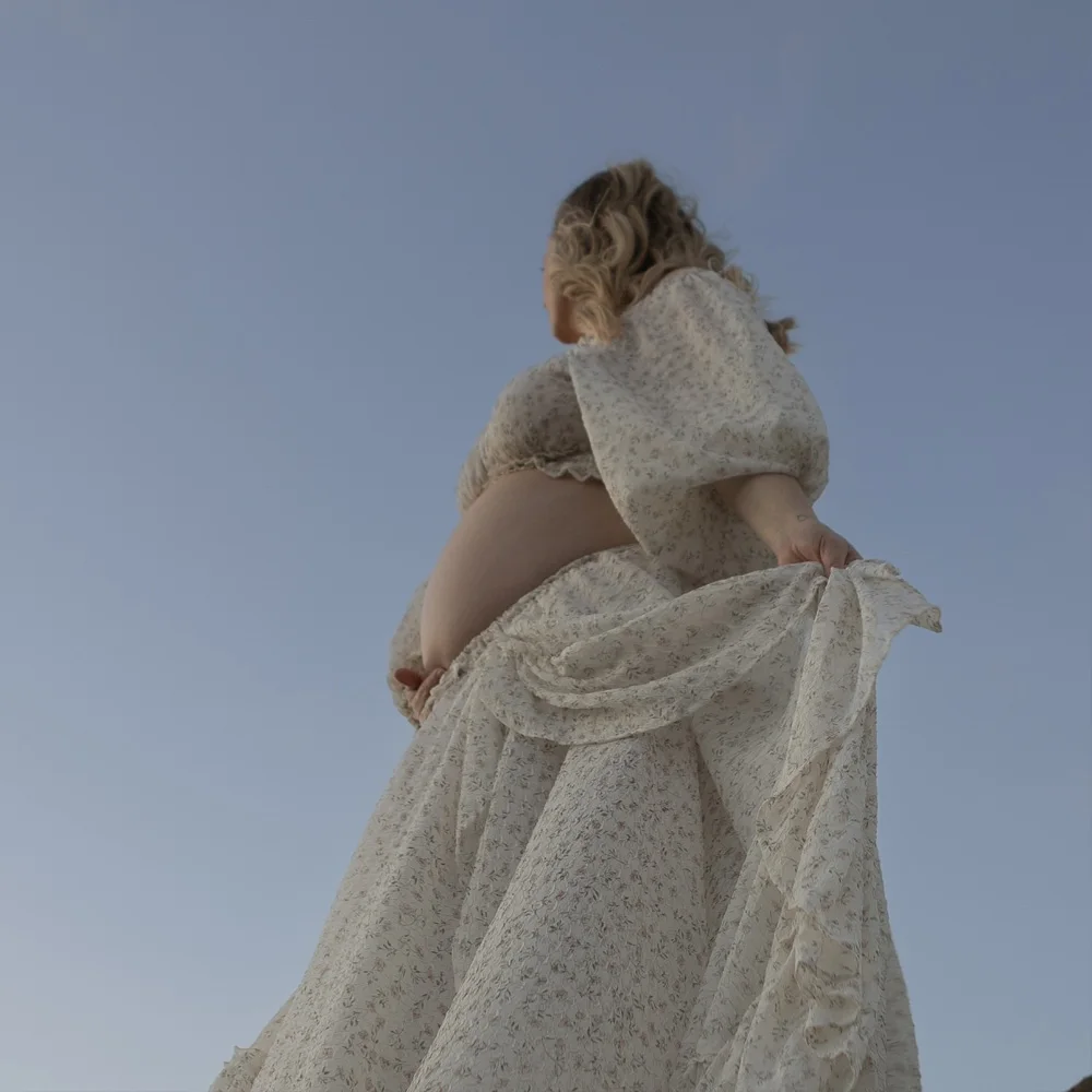 Шифоновый комплект из двух предметов с цветочным принтом для беременных - Фотография_2