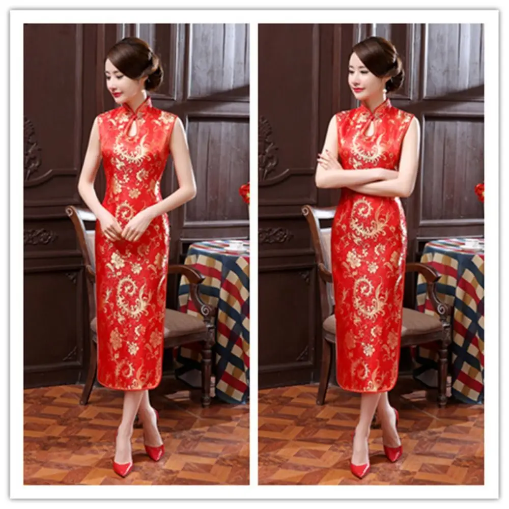 Элегантные платья cheongsam с цветочным - Фотография_3