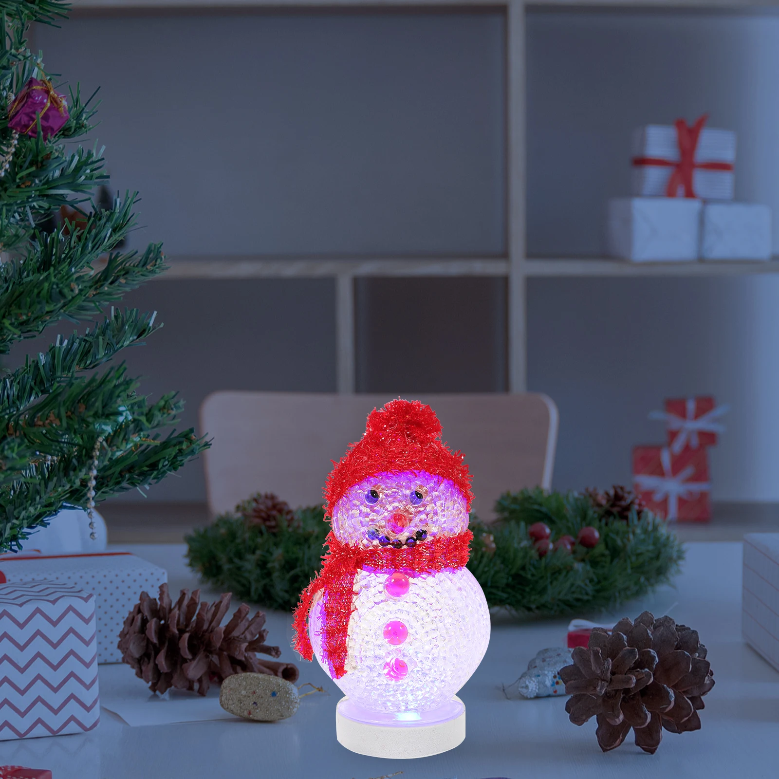 Снеговик ночник домашний декор - Фотография_6