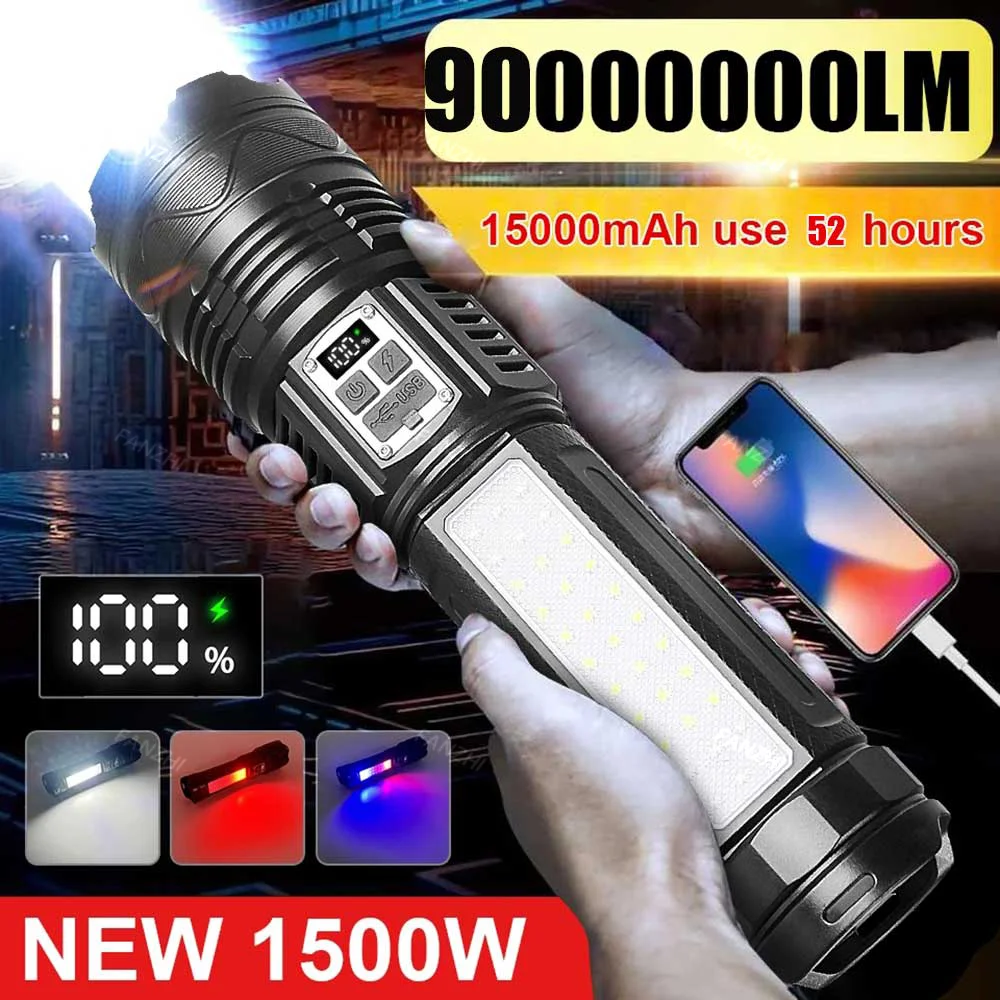 Новый 90000000 lm высокомощный перезаряжаемый светодиодный фонарик