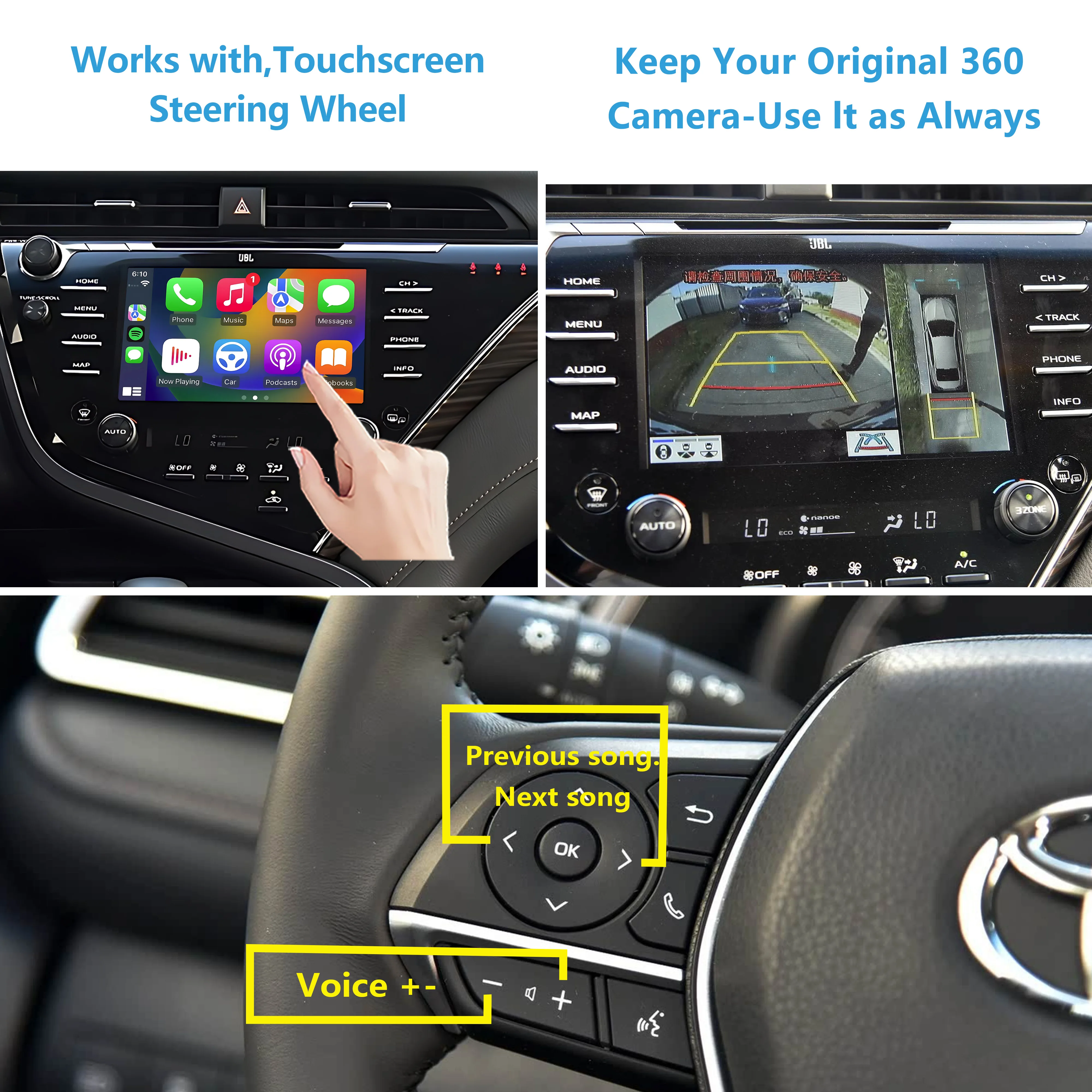 Беспроводной комплект carplay и android auto для toyota camry 2018-2020 - Фотография_4