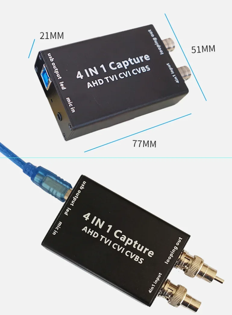 4-в-1 bnc к usb capture ahd tvi cvi cvbs к usb capture  - Фотография_2