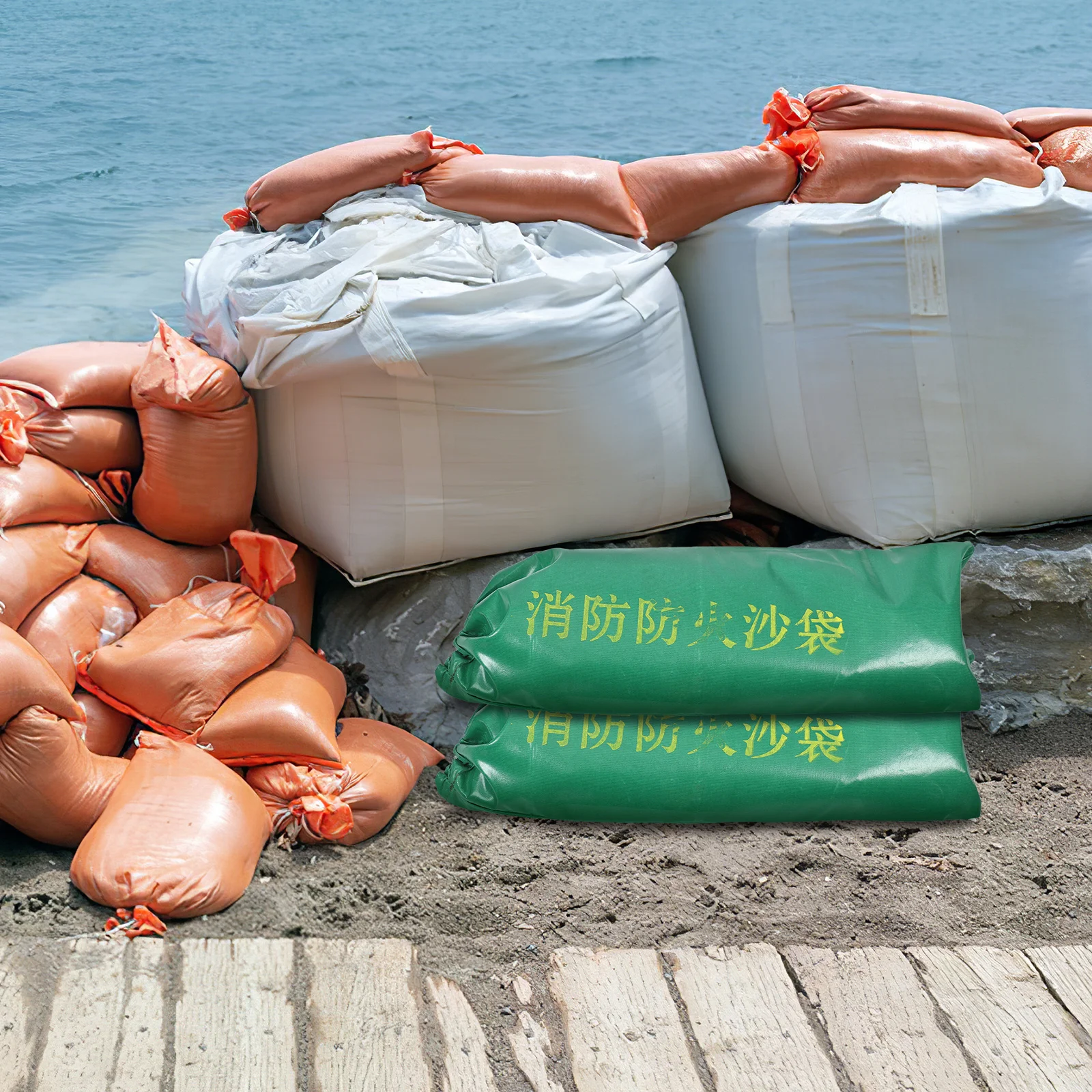 Огнестойкие мешки с песком для предотвращения наводнения