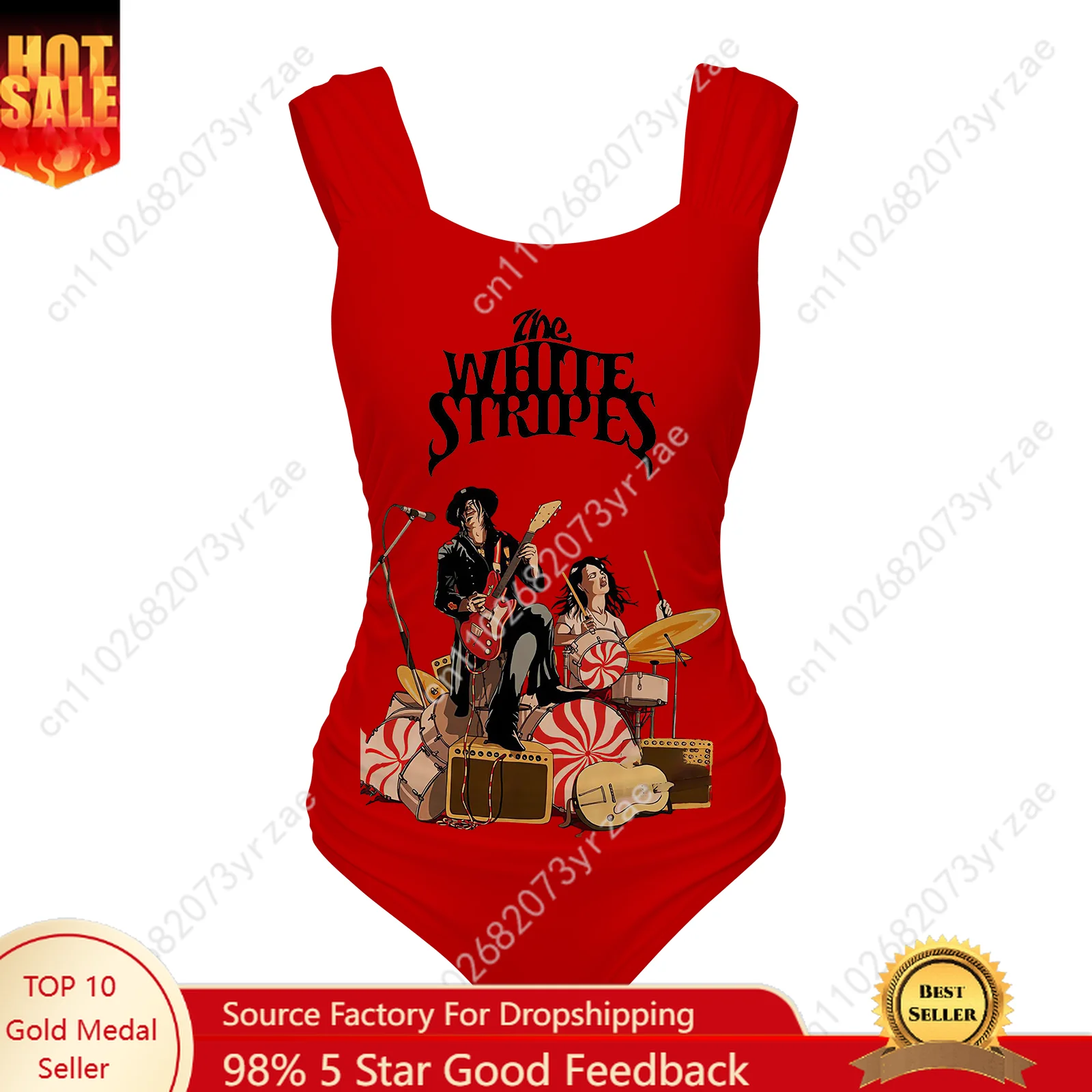 Цельный купальник в белую полоску с широкими бретелями