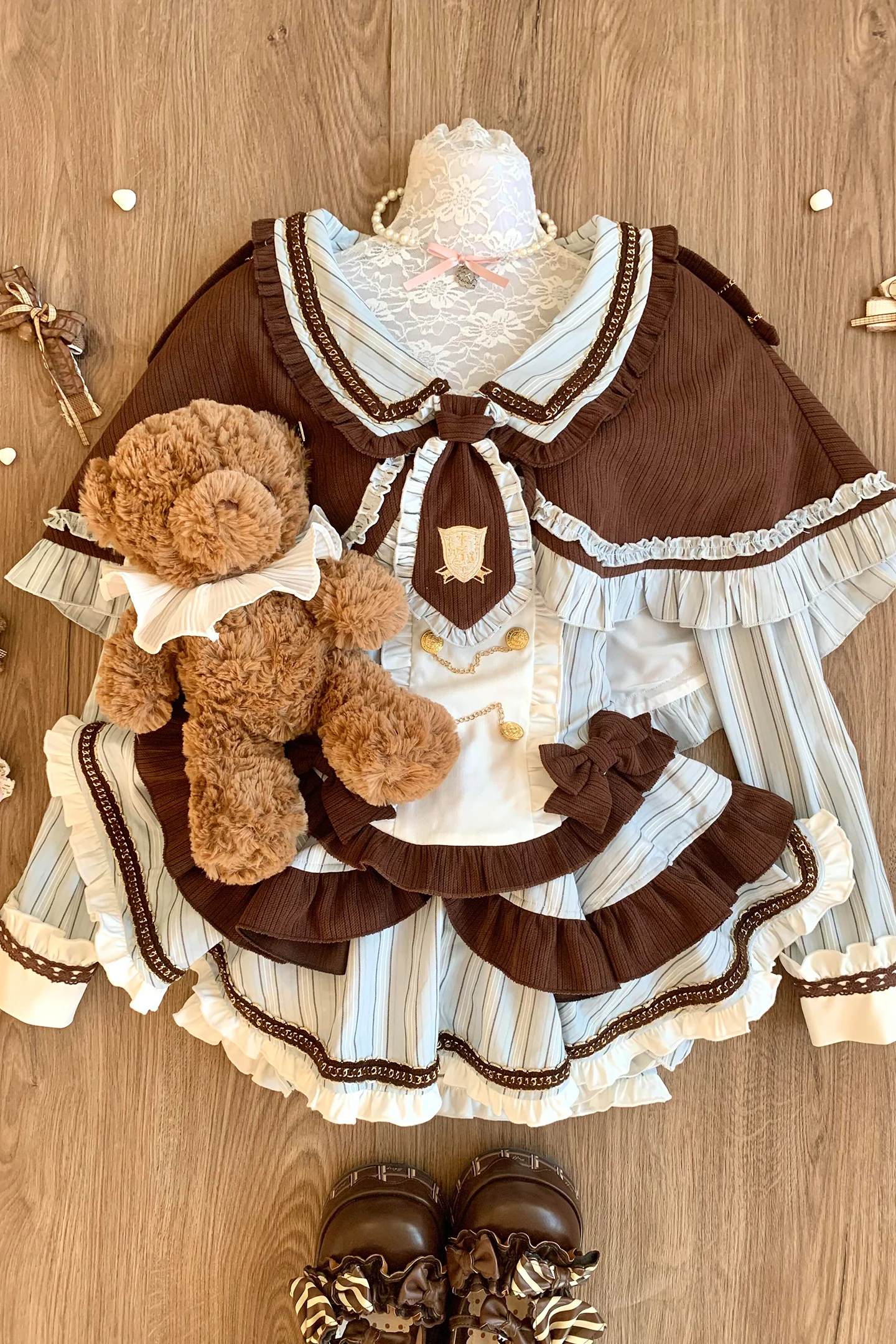 Милая милая девчачья шаль шоколадного цвета - Фотография_5