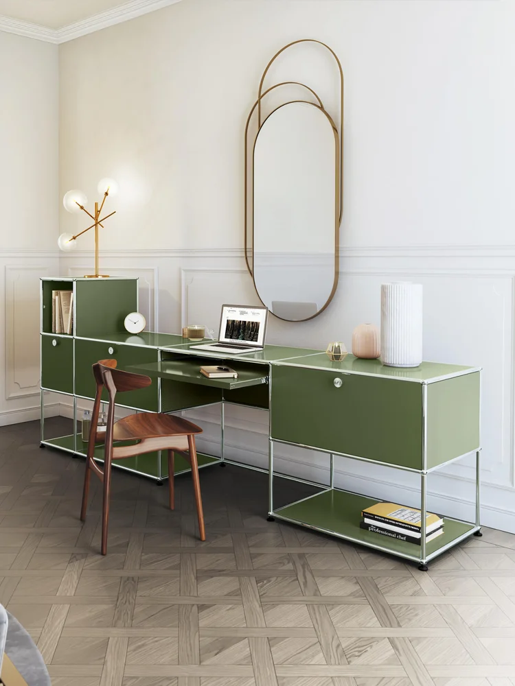 Современный модульный металлический стол со шкафом для хранения - Фотография_5