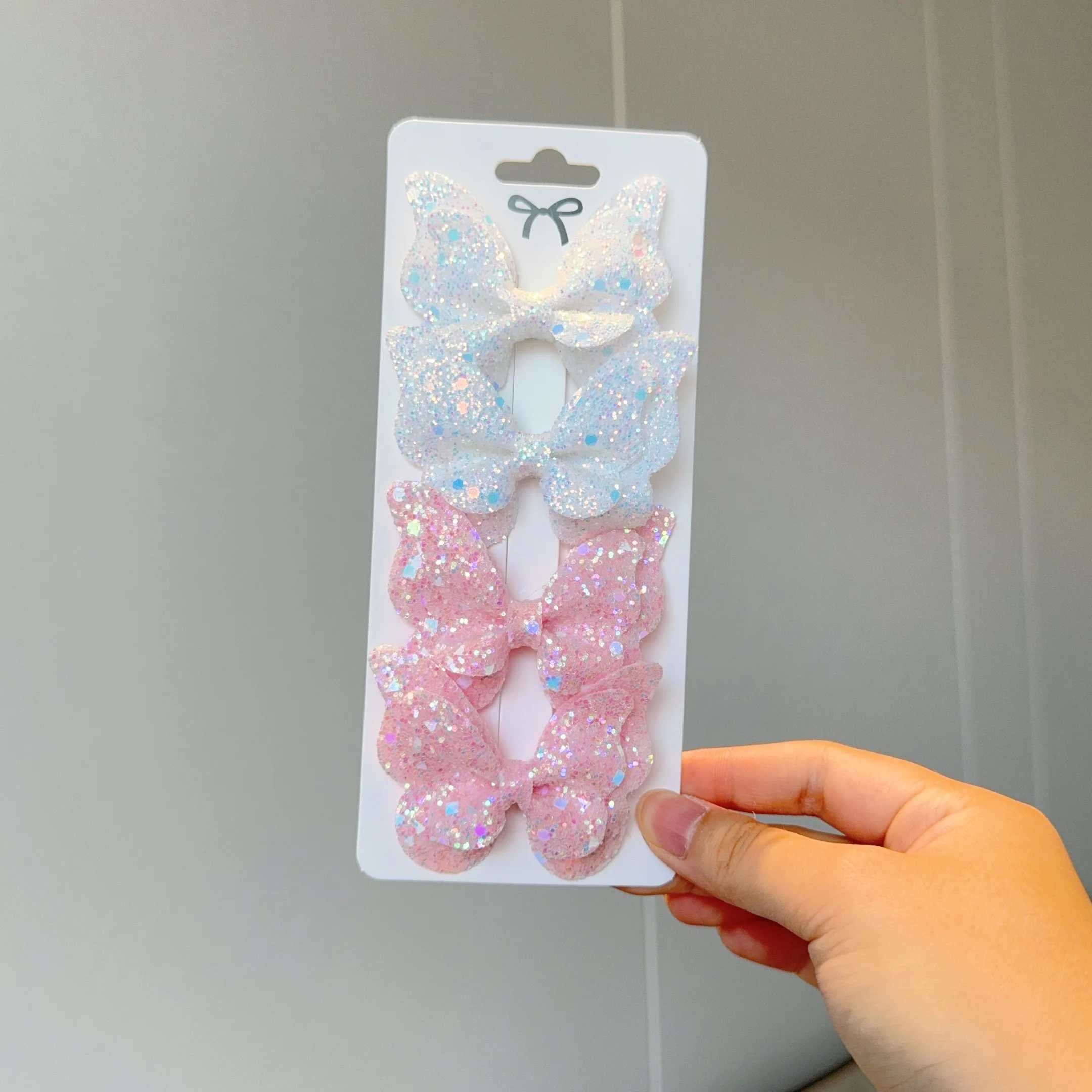 Однотонные банты для волос в форме бабочки и заколки для волос - Фотография_6