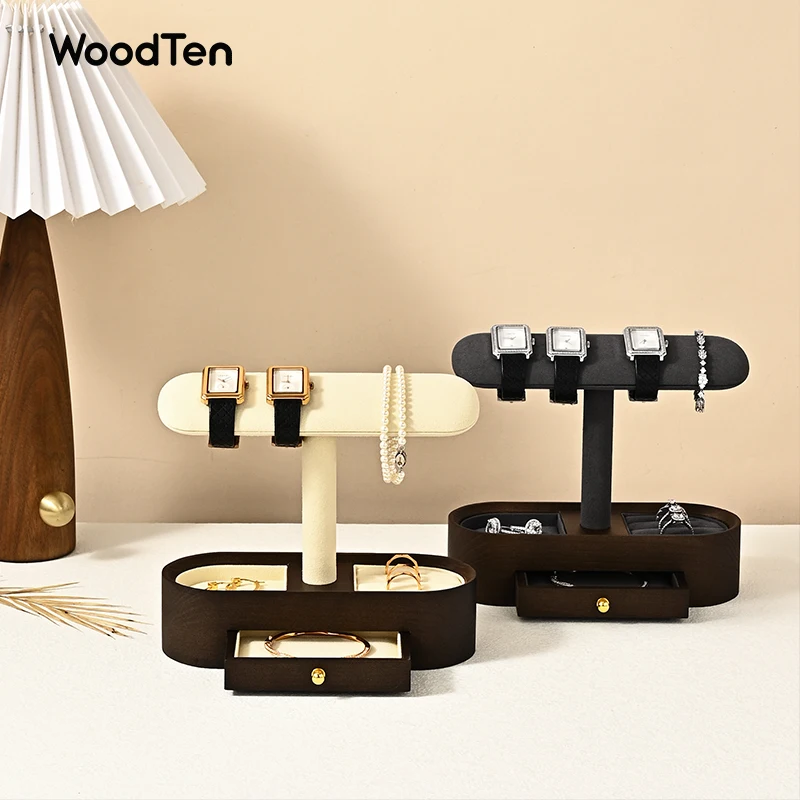 Woodten подставка для часов из цельного дерева с выдвижными ящиками - Фотография_2