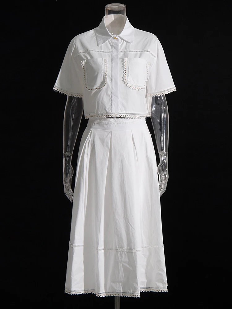 Twotwinstyle однотонные летние комплекты из двух предметов для женщин - Фотография_3