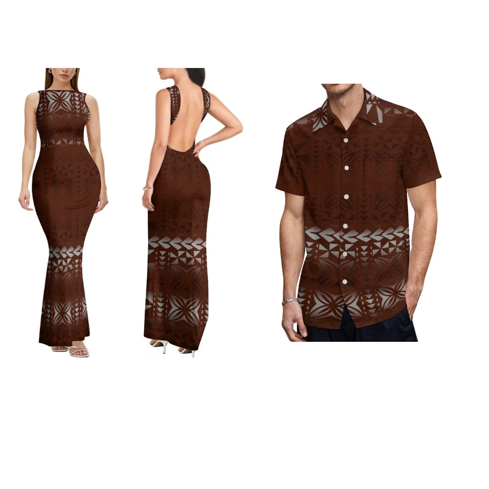 Летнее удобное и мягкое тканевое платье для пары - Фотография_4