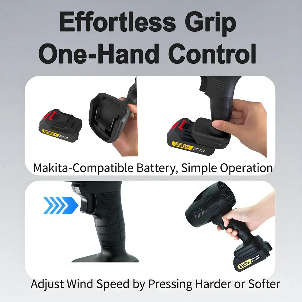 Мощный турбовентилятор с тягой 550 г для очистки опавших листьев - Фотография_4