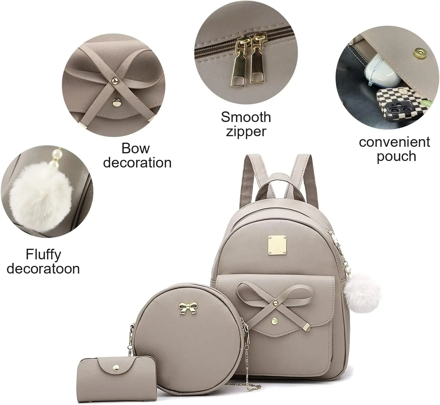 Мини-кожаный рюкзак aogist - Фотография_2