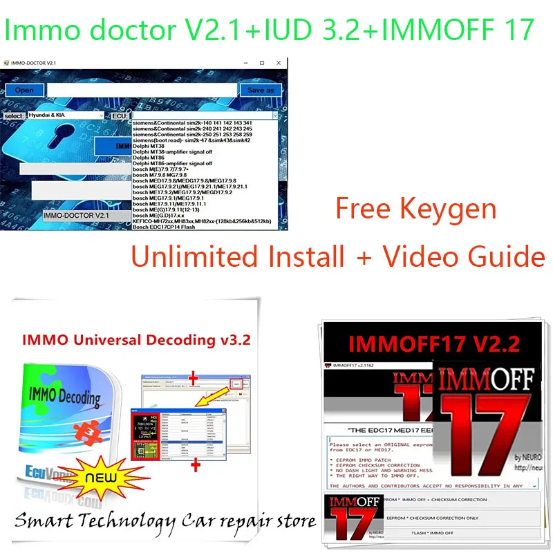 Новейший immo doctor v2.1 + immoff 17 + immo универсальное декодирование 3