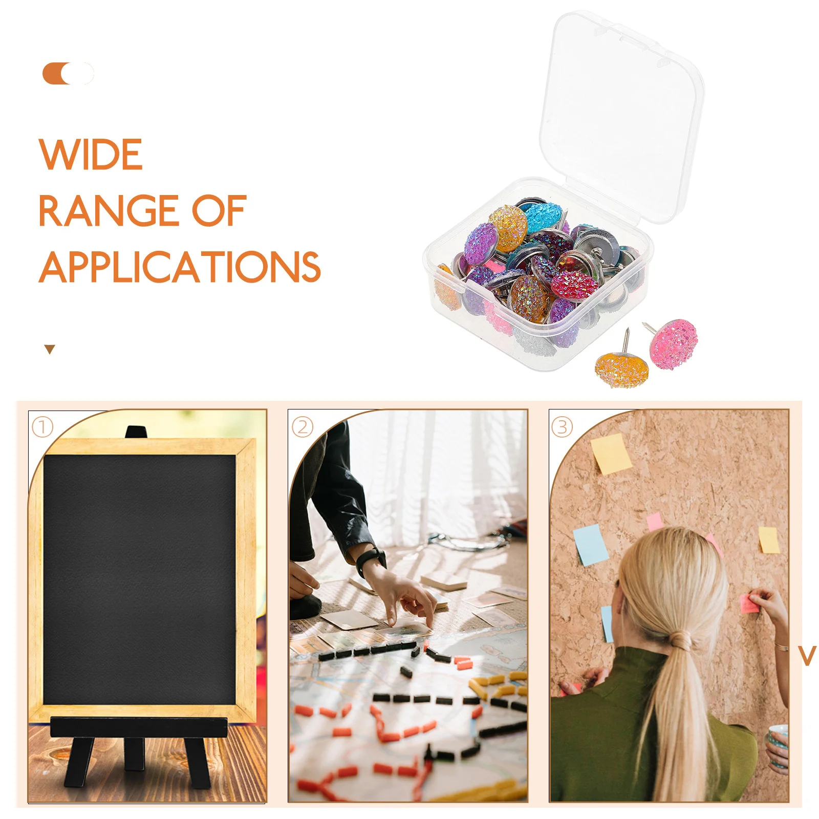 Блестящие кнопки со стразами и бриллиантами для пробковой доски - Фотография_2