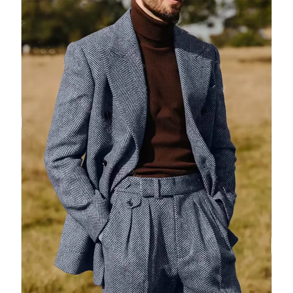 Мужской костюм с узором «елочка» - Фотография_2