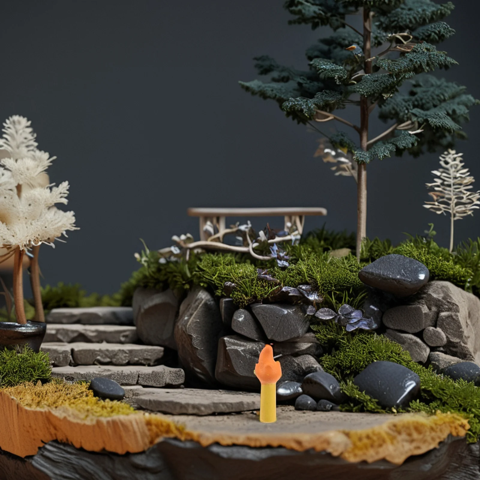 Миниатюрный фонарь для костра из смолы