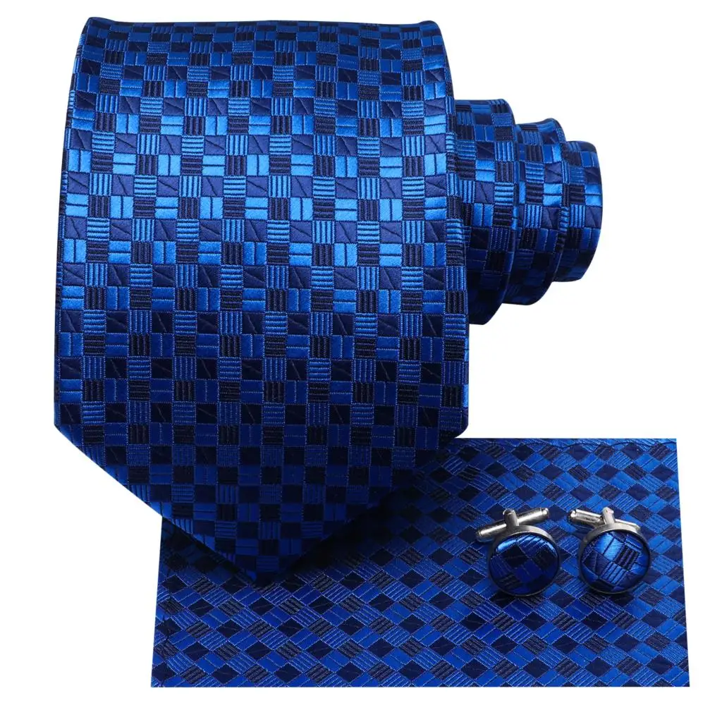 Галстук hi-tie темно-синий однотонный - Фотография_6