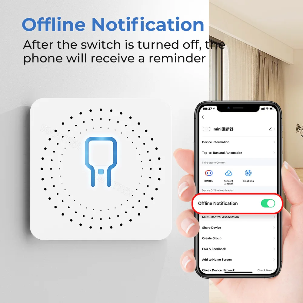 Умный мини-выключатель tuya zigbee/wi-fi с монитором питания - Фотография_6