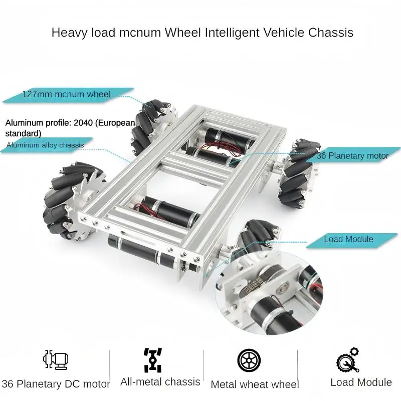 35 кг сверхмощная тележка с колесом mecanum 4wd - Фотография_2