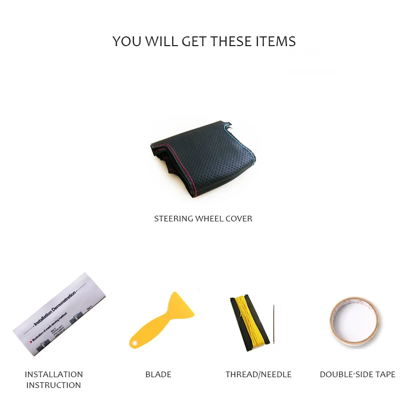 Черный кожаный чехол на руль из - Фотография_6