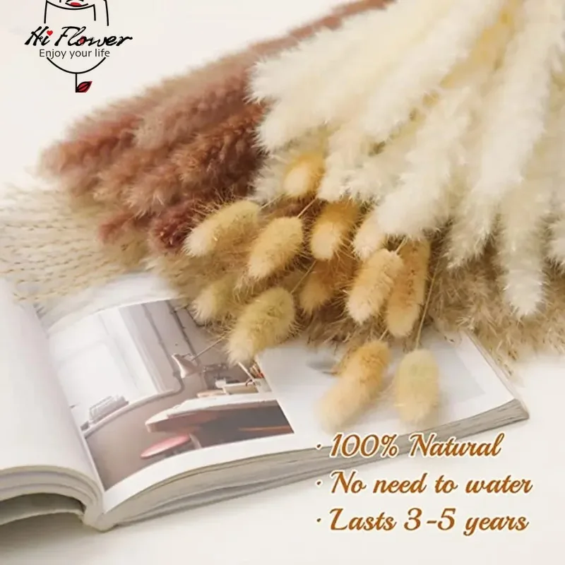 Комнации из пампасной травы в стиле бохо с высушенными стеблями ротанга - Фотография_6