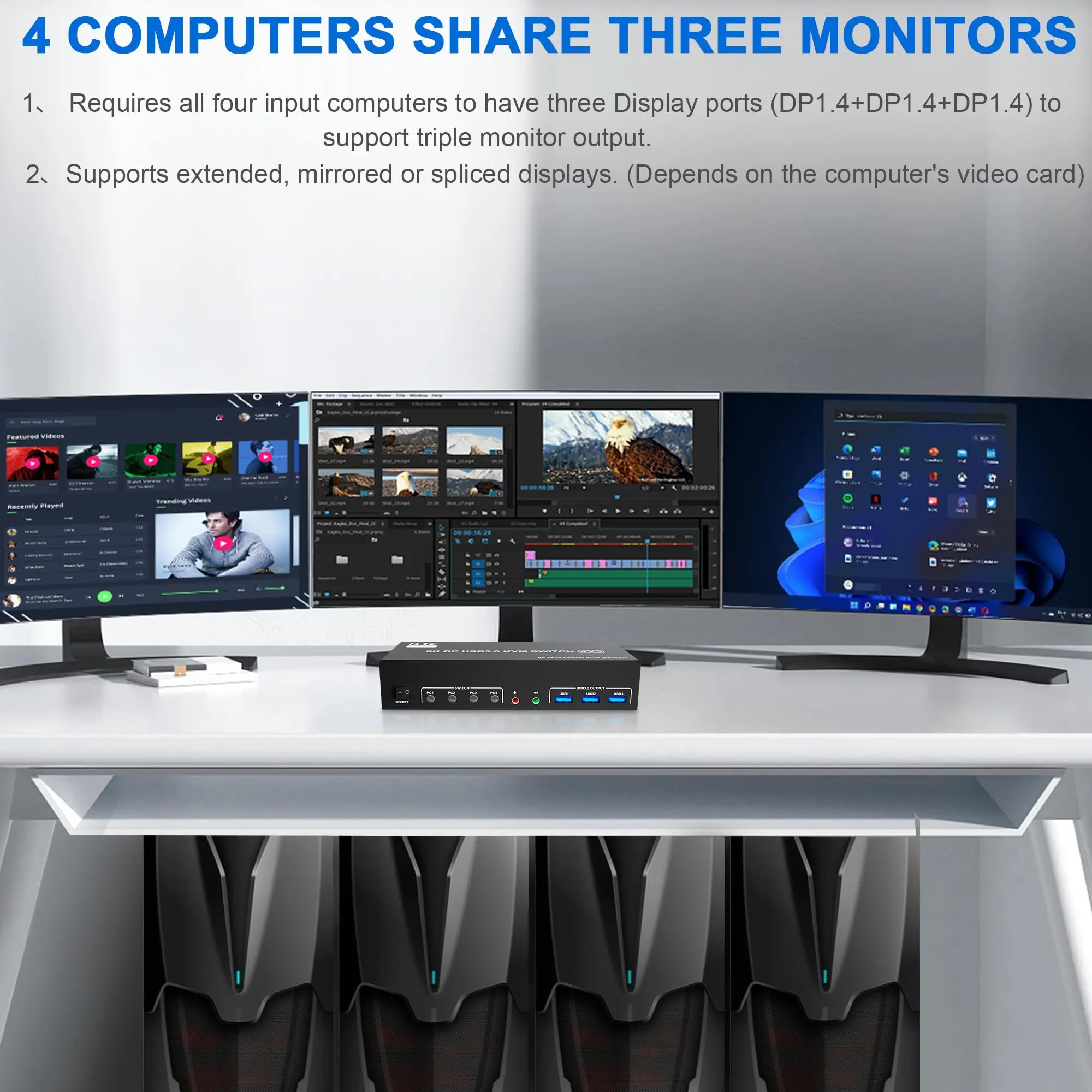 Kvm-переключатель usb3.0 displayport - Фотография_3