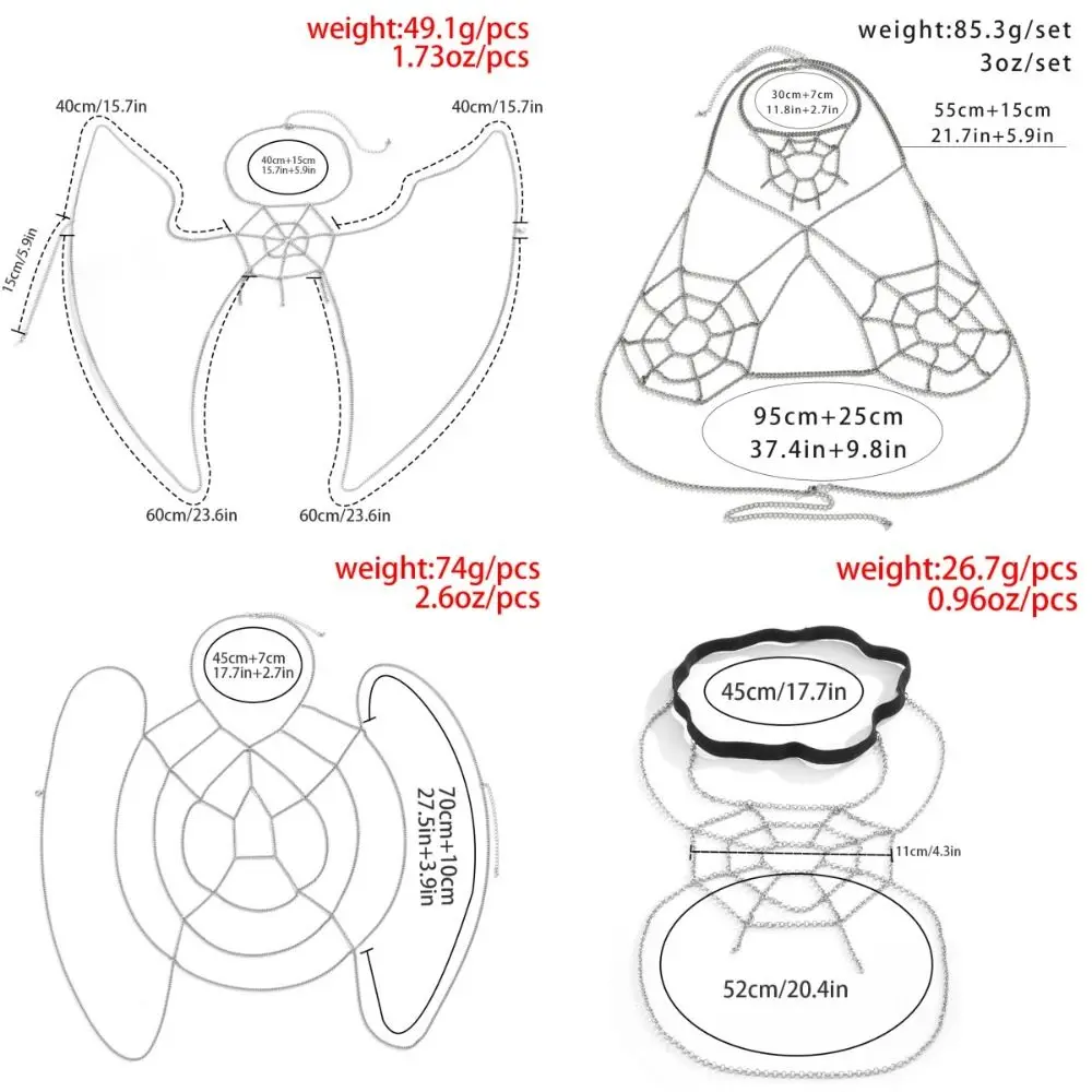 Винтажная сексуальная цепочка для тела с паутиной - Фотография_5