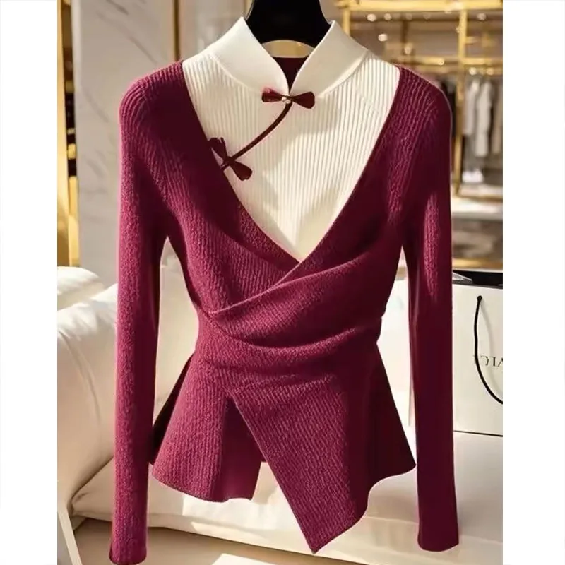 Осень-зима, новые винтажные шикарные пуловеры на пуговицах - Фотография_4