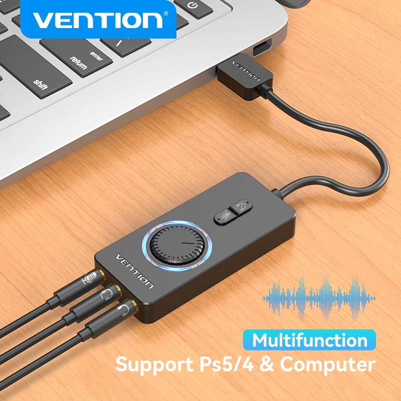 Внешняя звуковая карта vention usb — аудиоадаптер usb–3