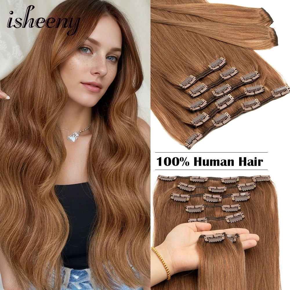 Isheeny 14 "-24" человеческие накладные волосы на клипсах - Фотография_2