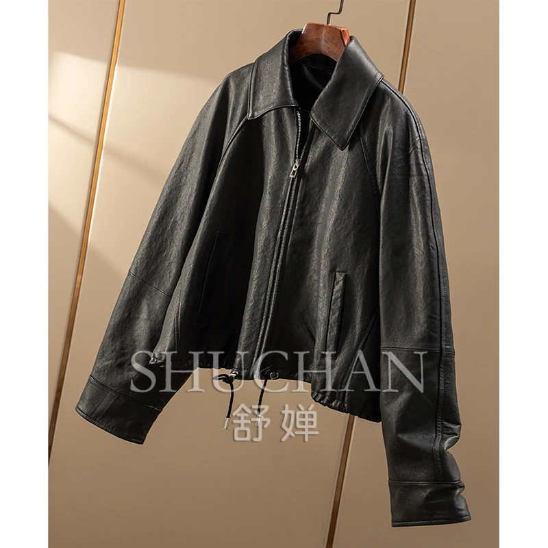 Дорогая женская кожаная куртка с легким покрытием 33e4 - Фотография_5