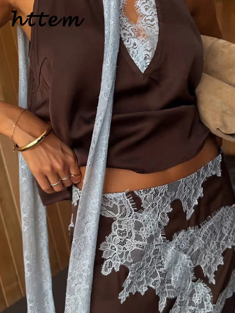 Элегантные кружевные комплекты с длинными юбками контрастного цвета - Фотография_4