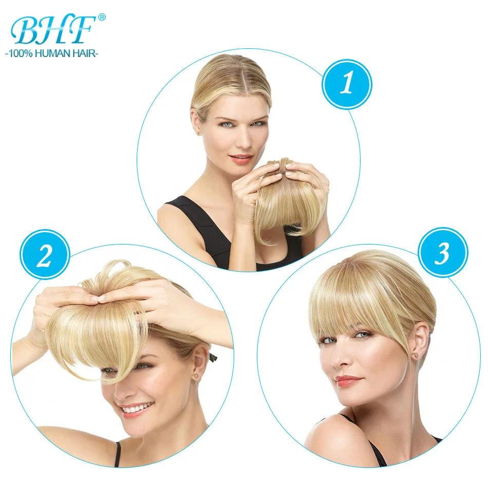 Bhf human hair bangs natural bang - Фотография_6