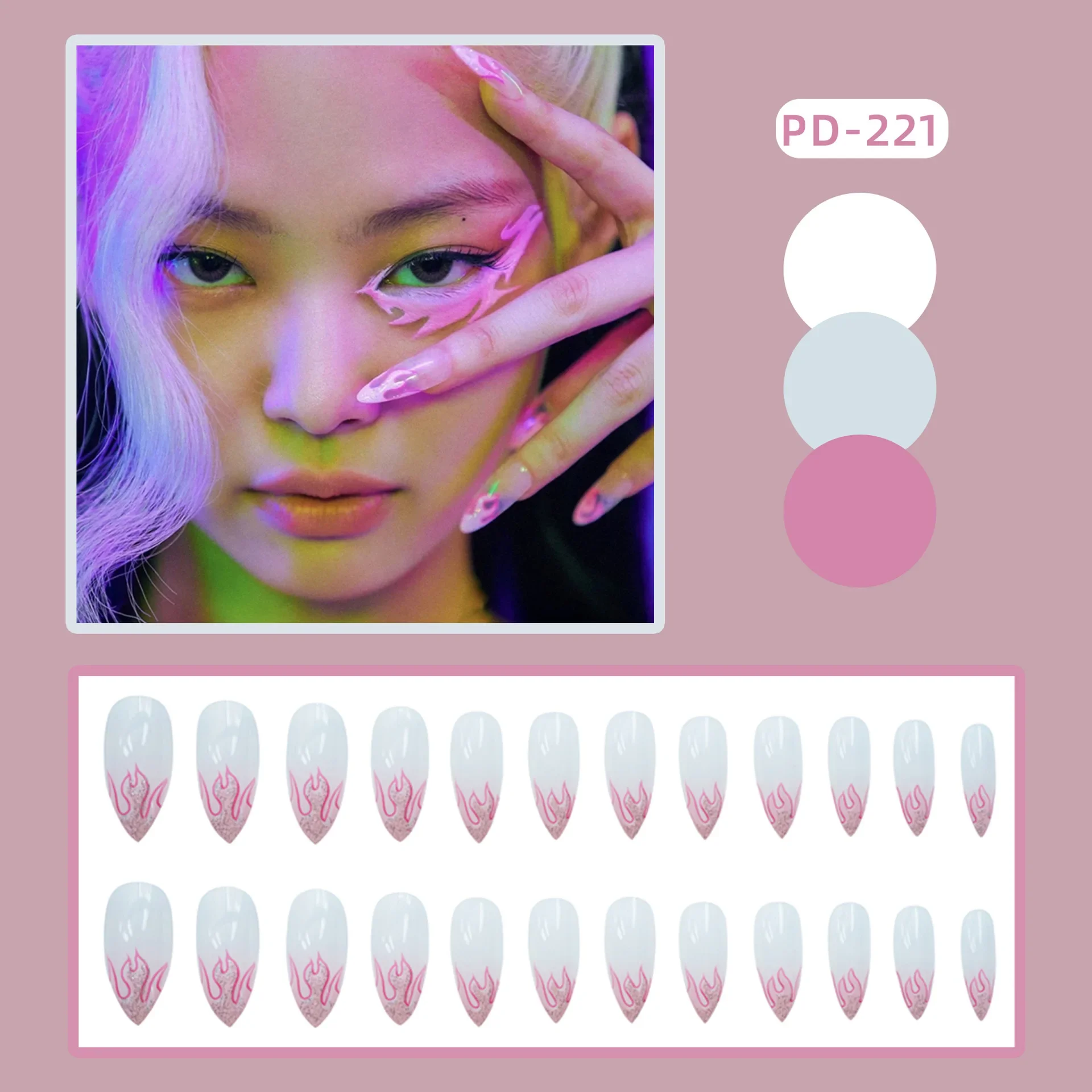 Французские простые съемные накладные ногти с круглой головкой - Фотография_3