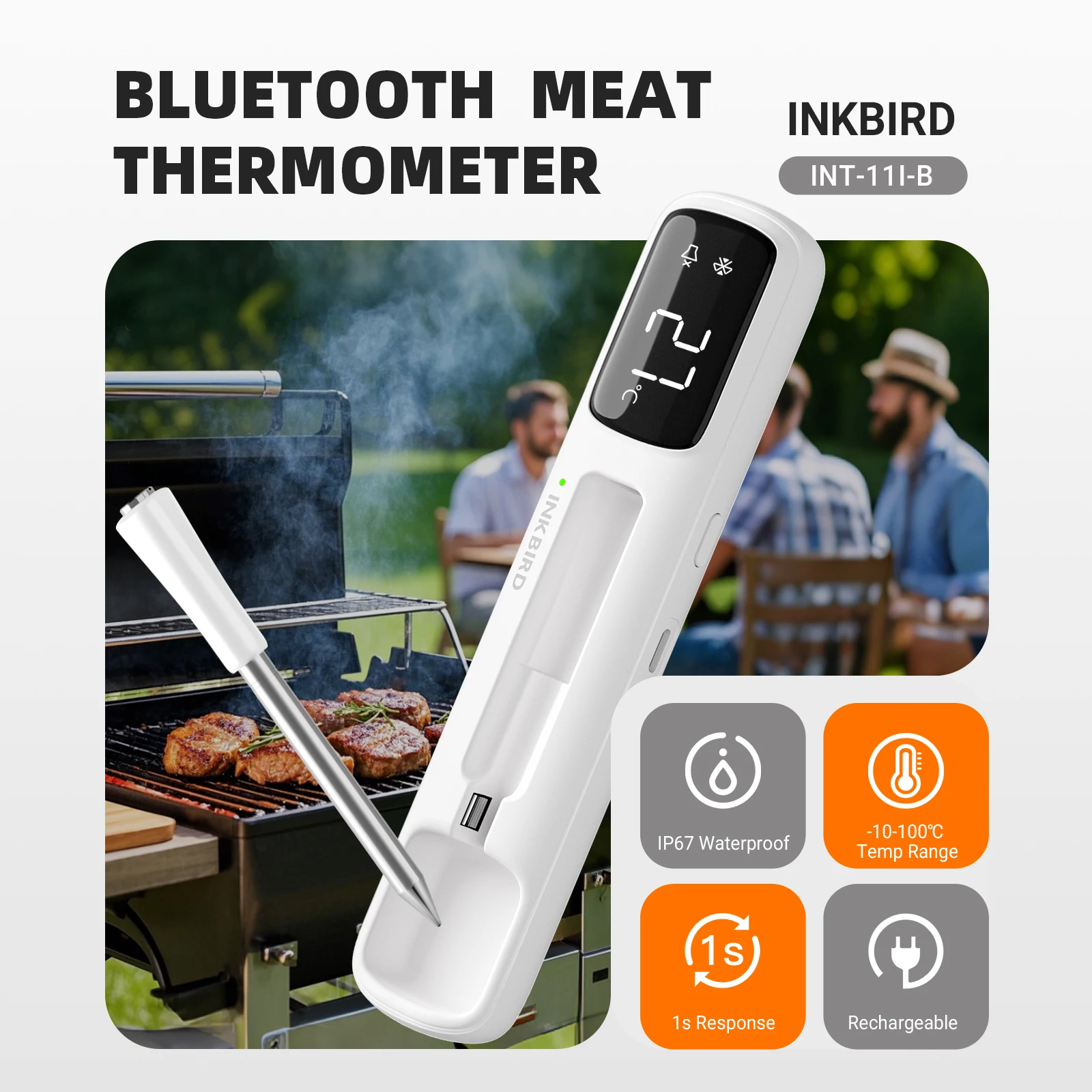 Inkbird int-11i-b мини-беспроводной термометр для мяса - Фотография_6