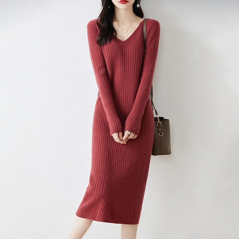 Осень и зима, новый пуловер с v-образным вырезом - Фотография_5