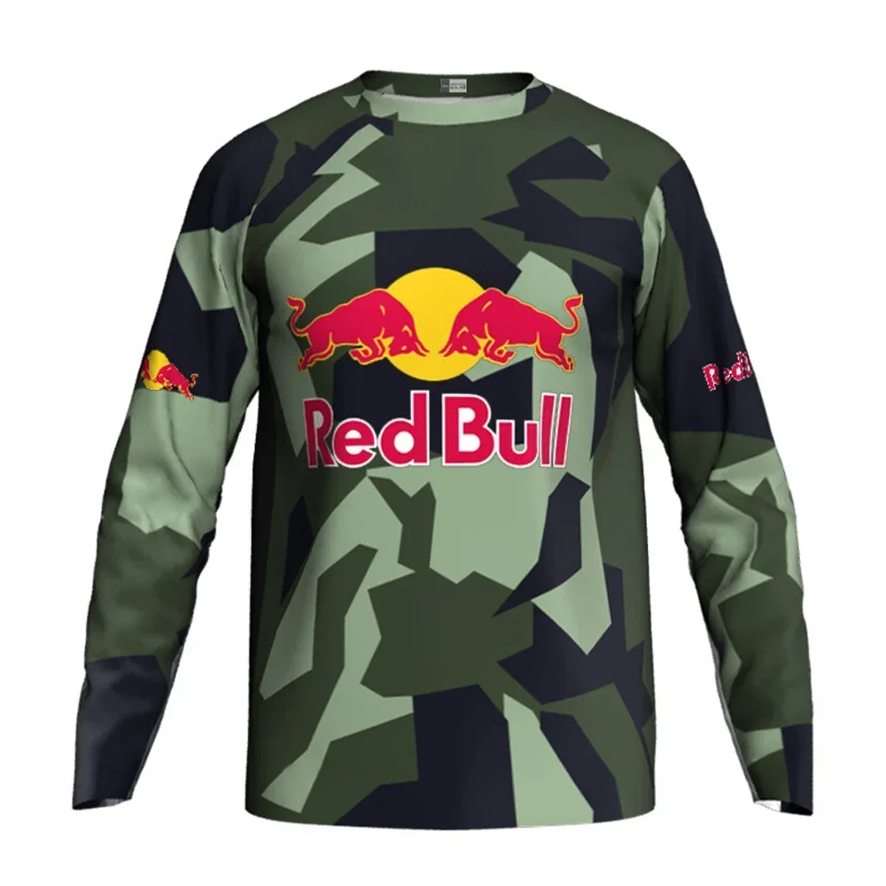 Летняя быстросохнущая дышащая тренировочная рубашка red bull для фитнеса - Фотография_3