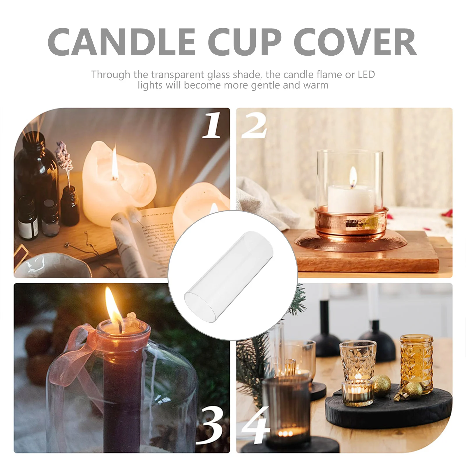 Прозрачные стеклянные крышки в форме цилиндра - Фотография_3