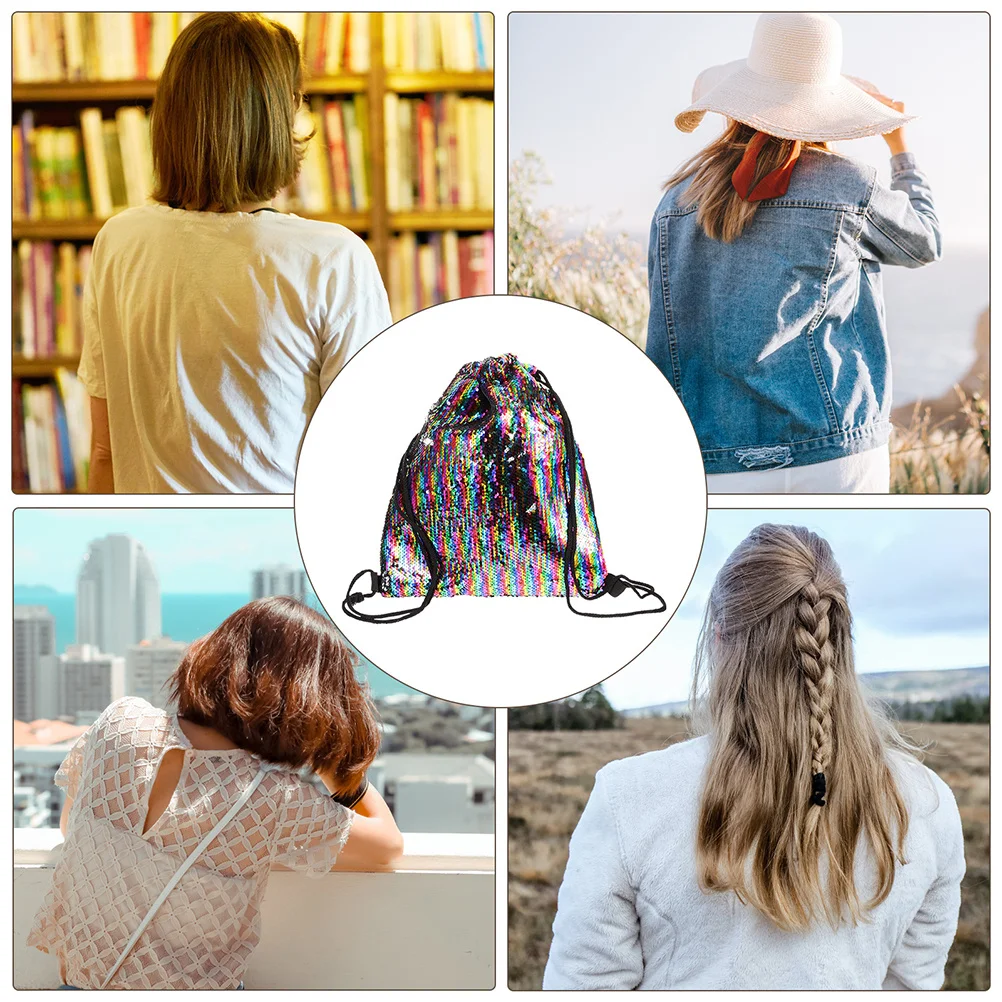 Рюкзак с блестками на шнурке - Фотография_4