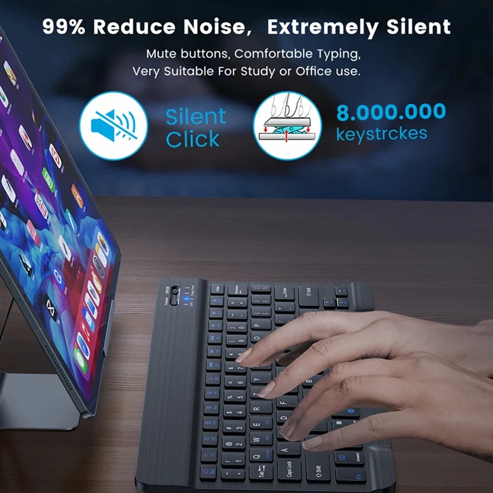 Красочная подсветка rgb-подсветка bluetooth-клавиатура-мышь для ipad - Фотография_5
